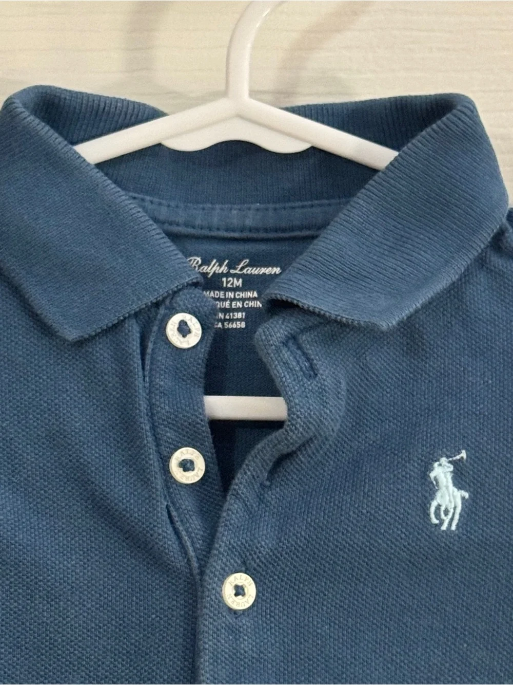 Ralph Lauren Baby Girl Dark Blue Polo with Light Blue Pony Short Sleeve